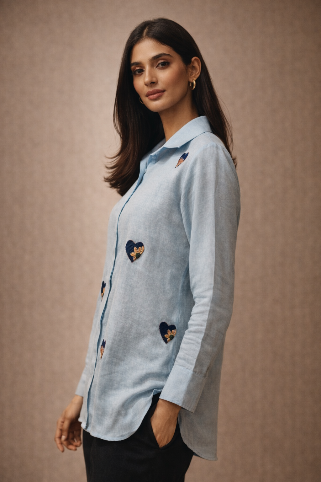 Powder Blue Heart All Over