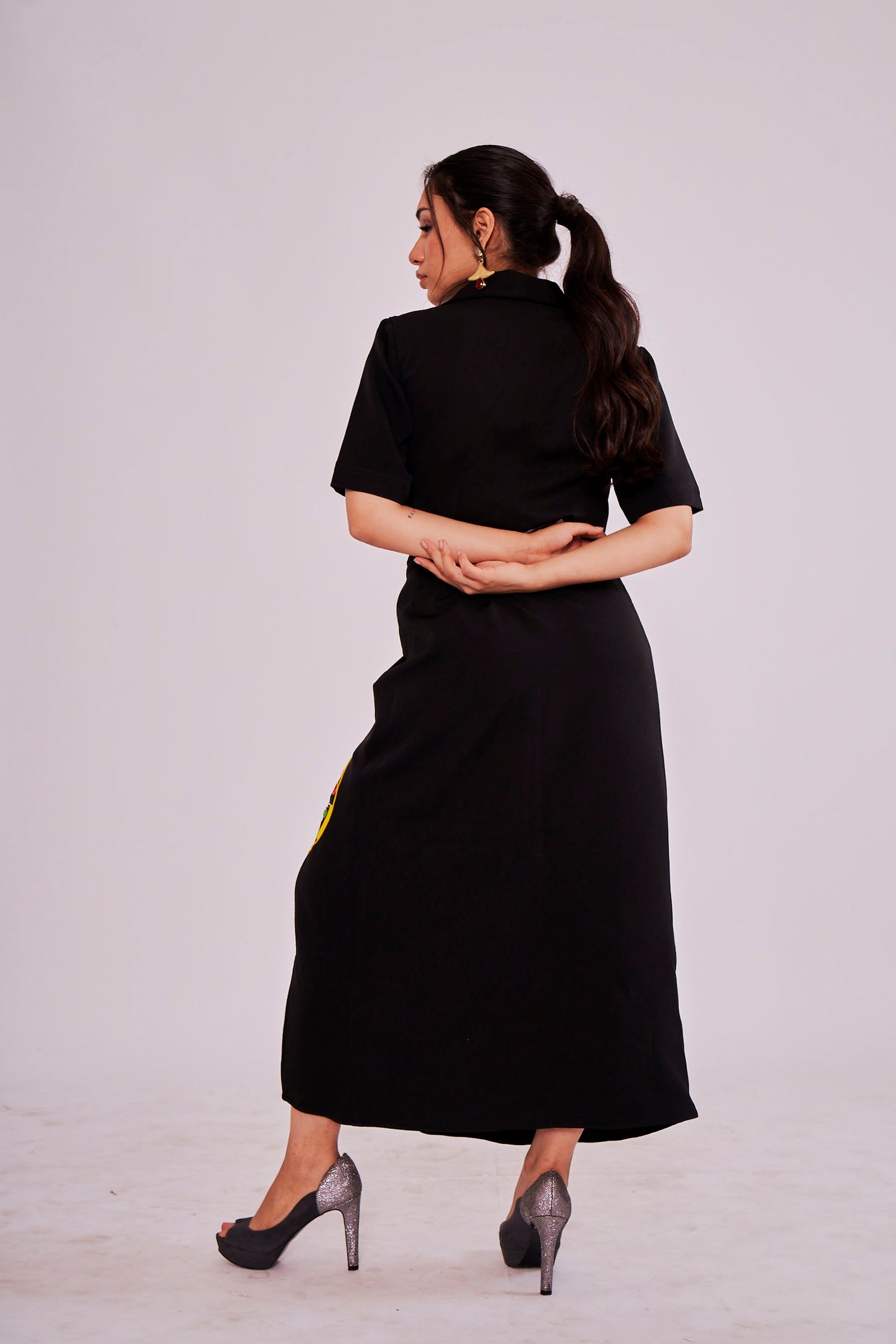 BLACK PIE CHART SKIRT SET