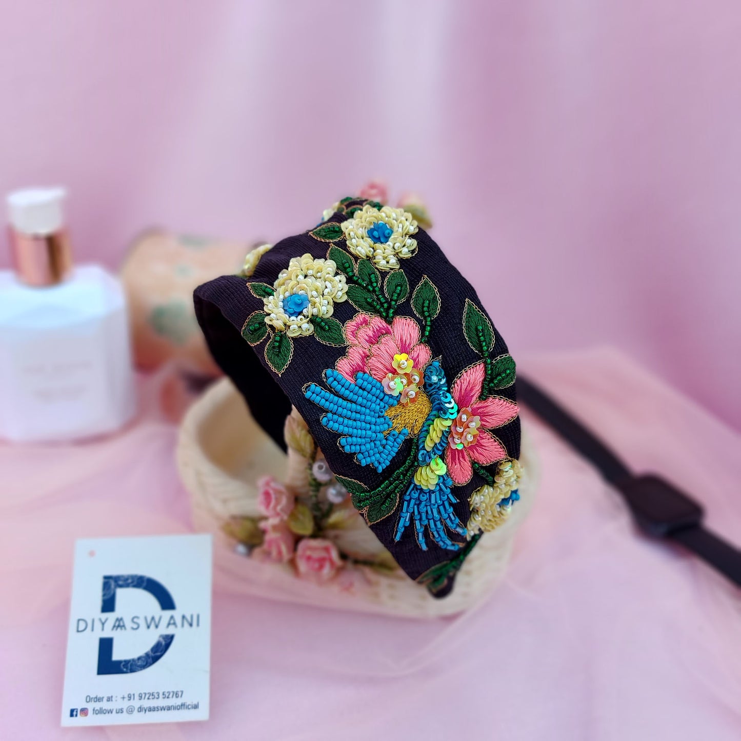 Blooming Bird Hairband In Black