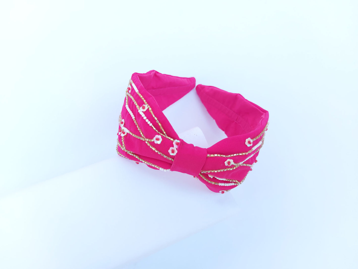 Peppy Strings In Fuchsia Hairband Cum Bandana