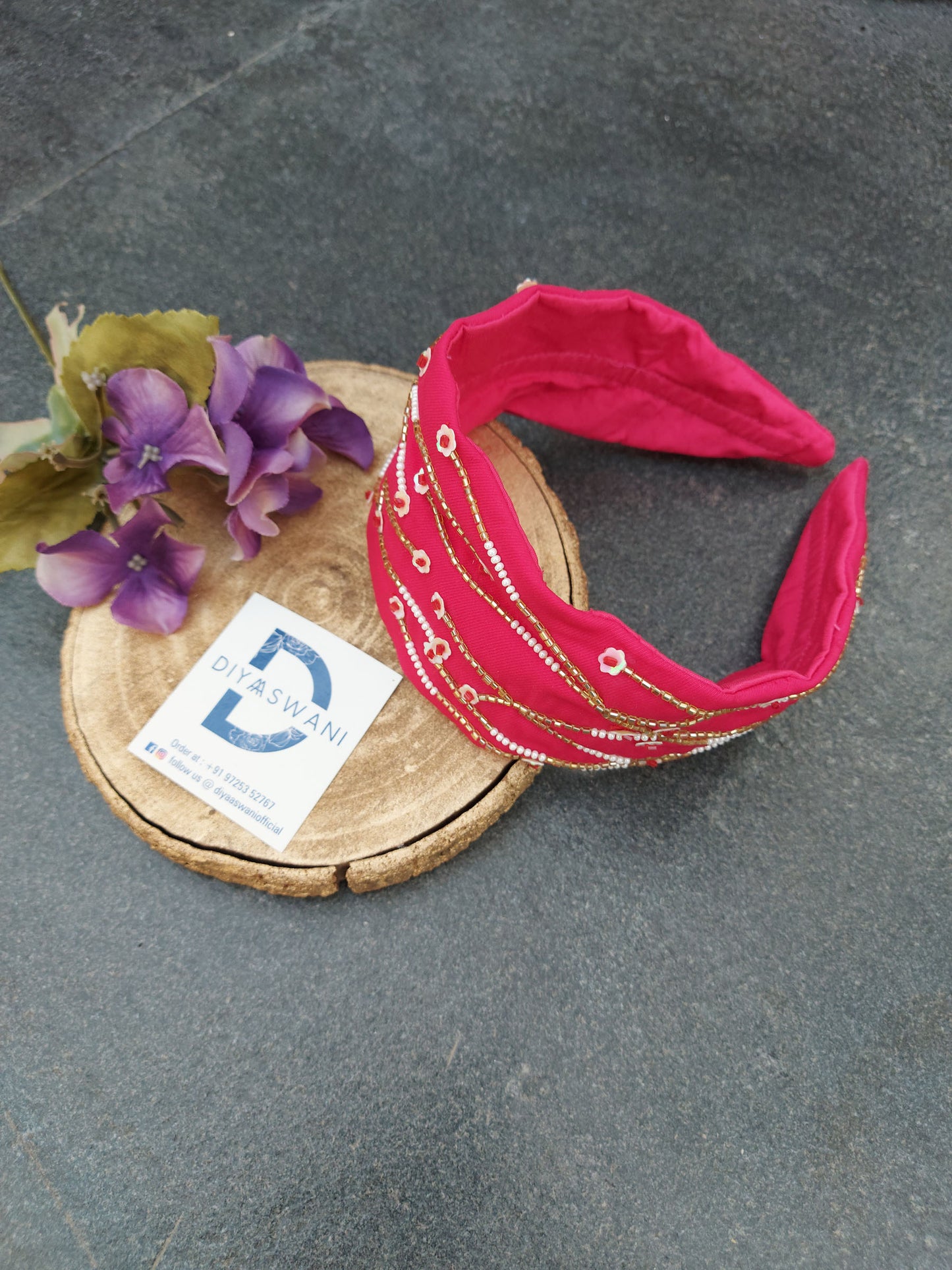 Peppy Strings In Fuchsia Hairband Cum Bandana