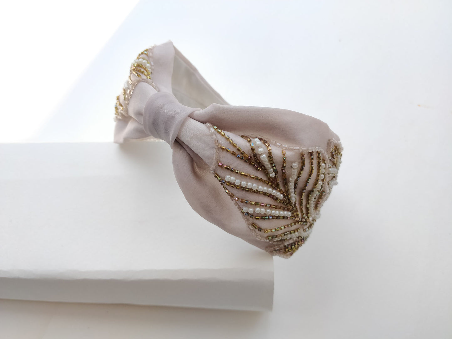 Whispering Strands In Beige Hairband