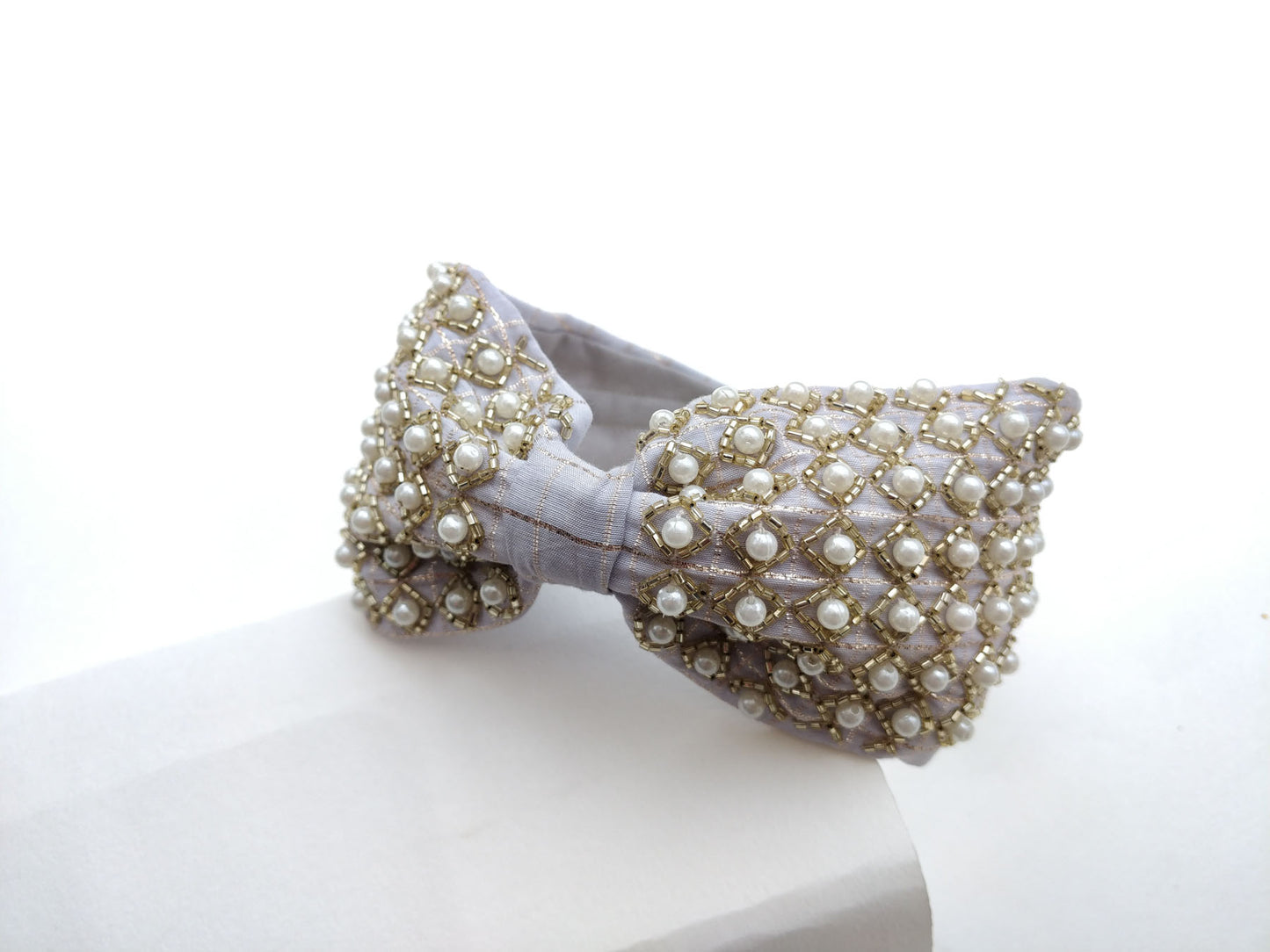 Swirl Pearl In Beige Hairband