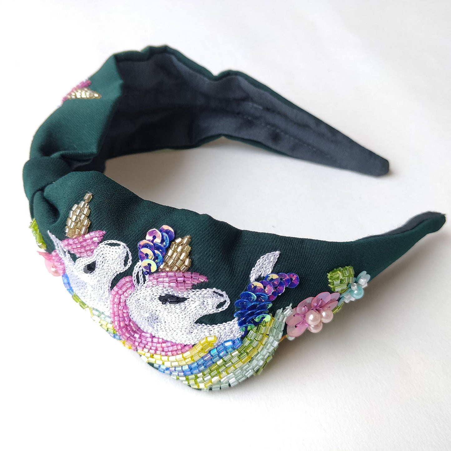 Green Double Unicorn Hairband