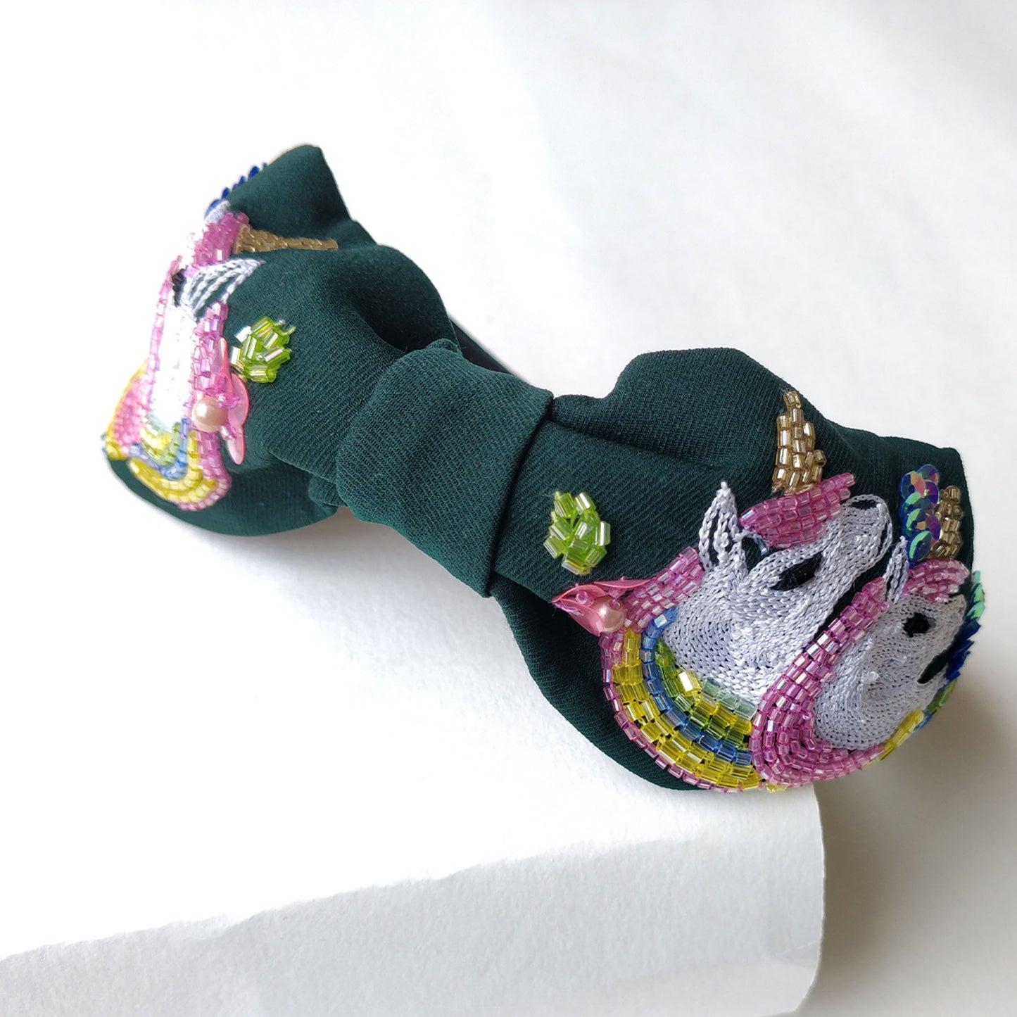 Green Double Unicorn Hairband