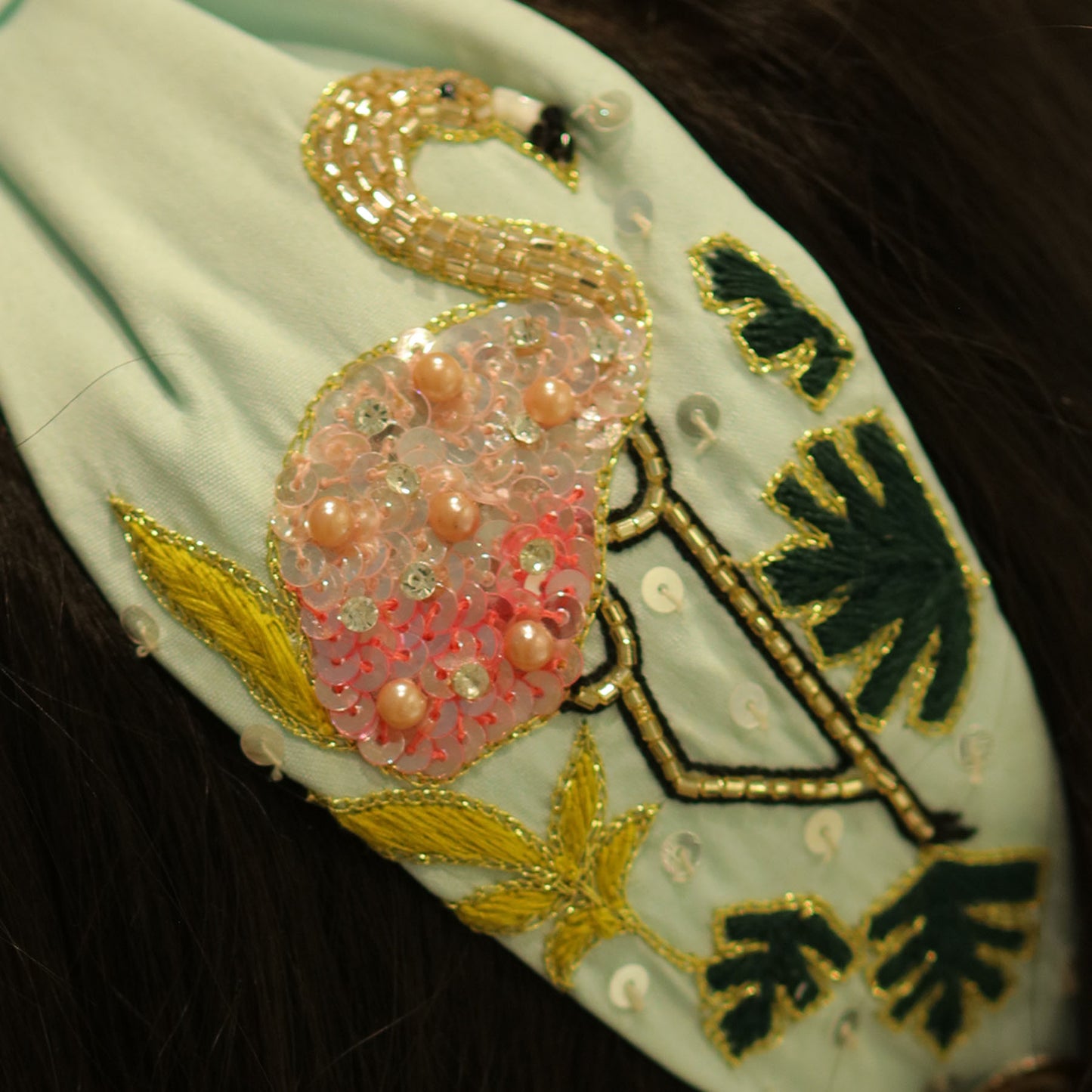 Green Flamingo Hairband