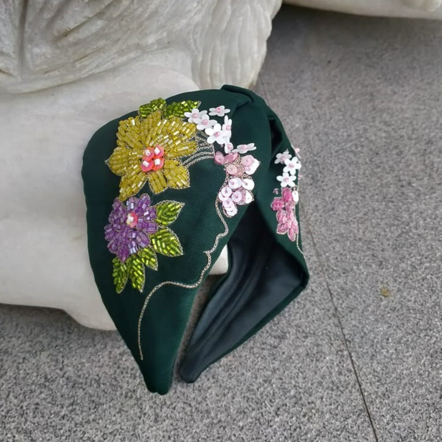 Green Flower Girl Hairband