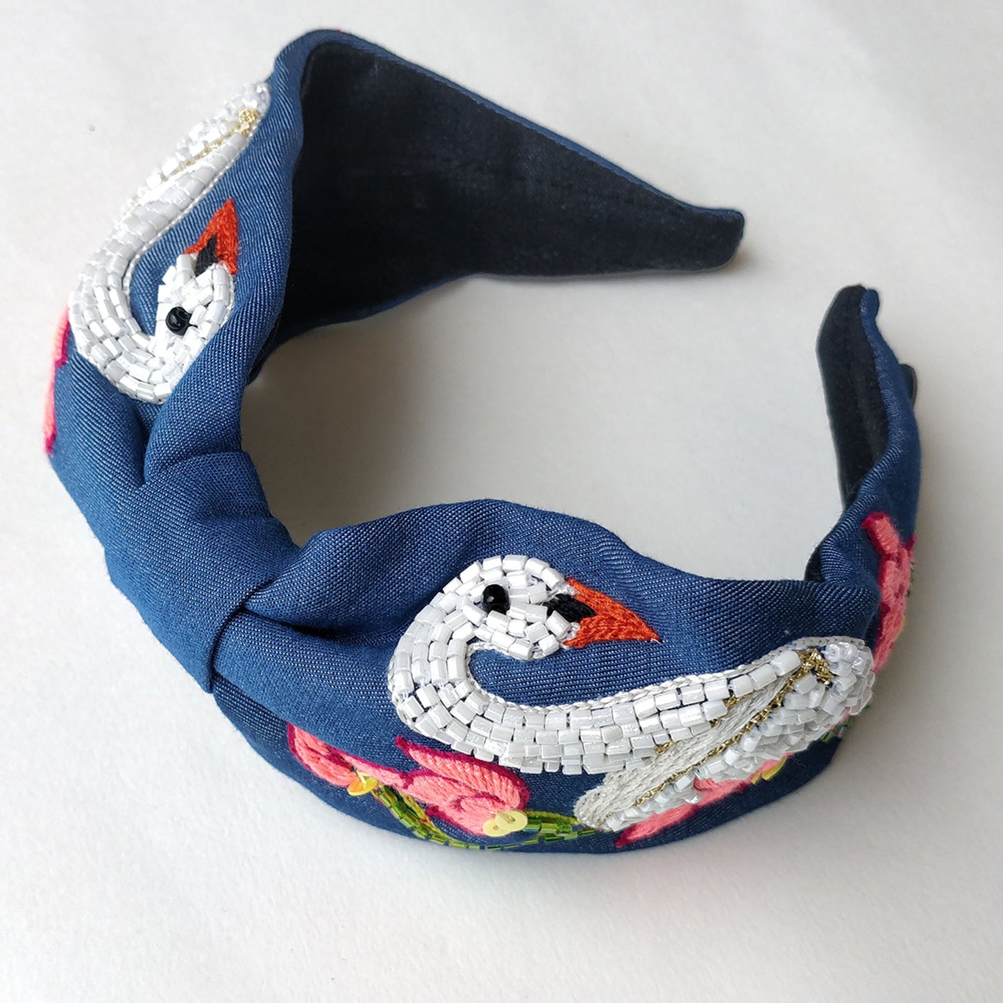 Denim Swan Hairband