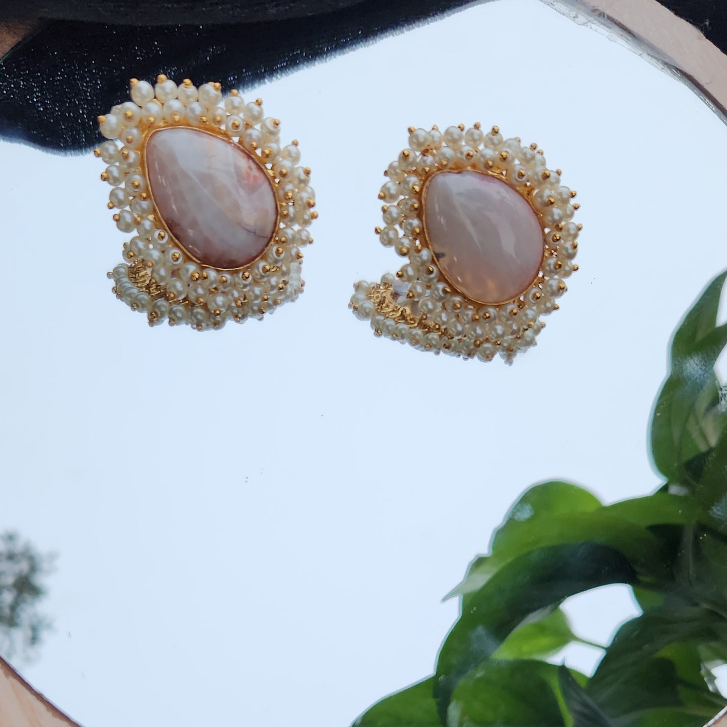 Modern White Pearl Earrings