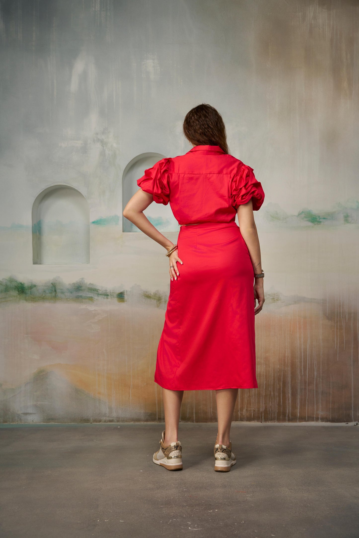 Red Floral Embroidered Set