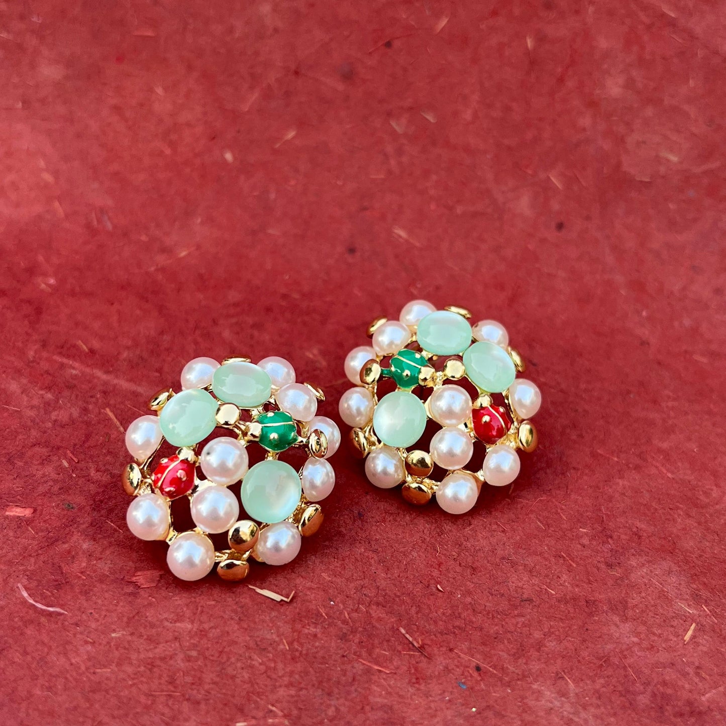 Pearl & Gem Cluster Studs