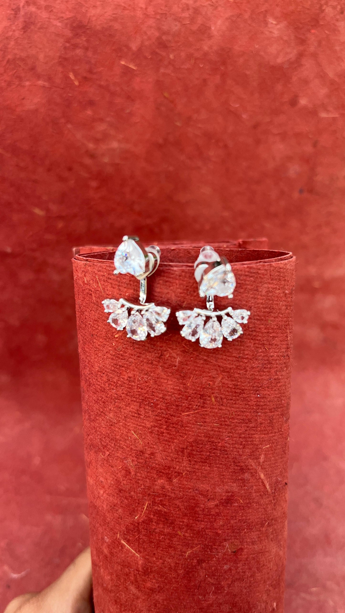 Teardrop Cluster Sliver Stud Earrings
