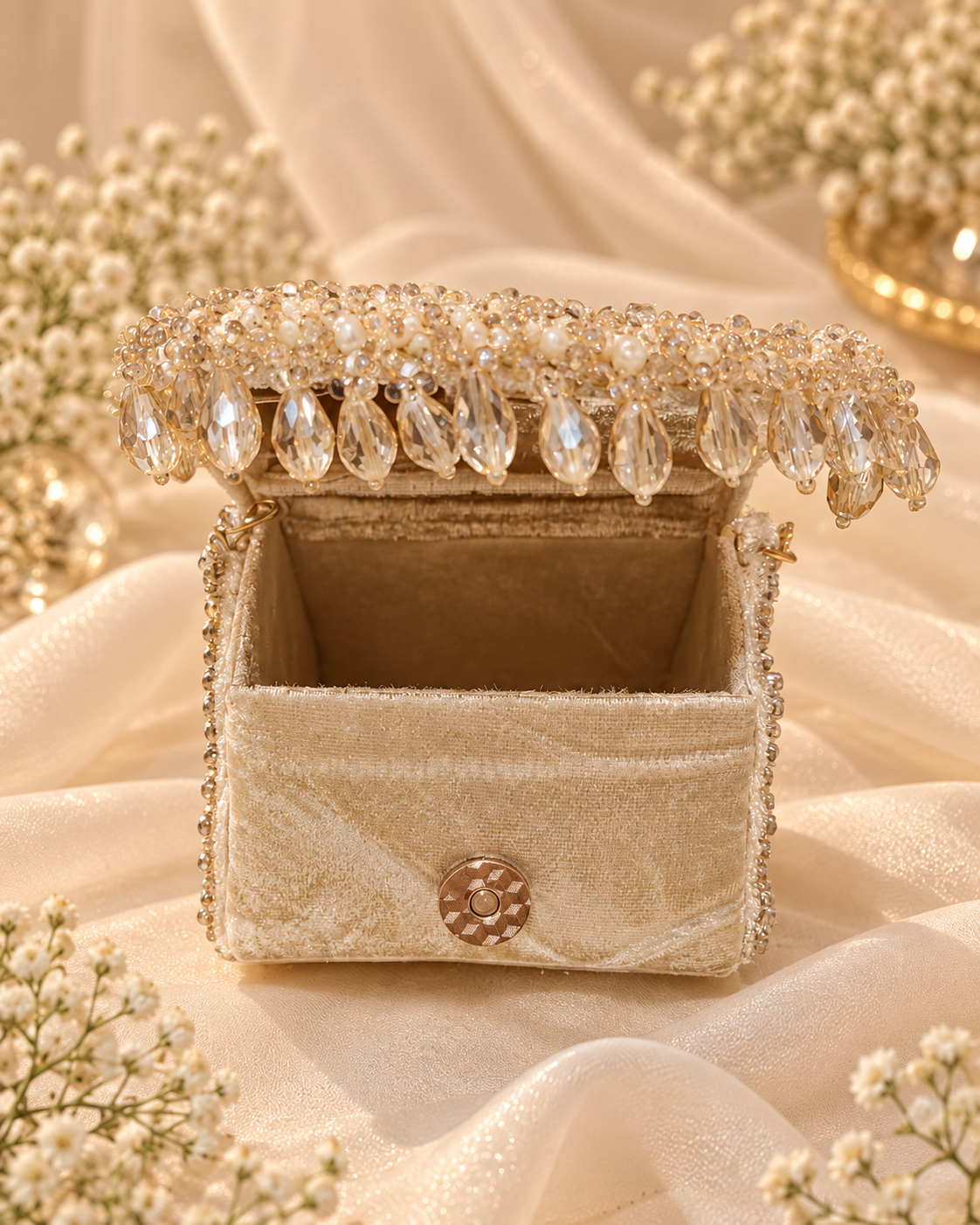 Ivory Sequin & Crystal Bridal Handbag