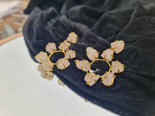 Peach Stone Stud Earrings