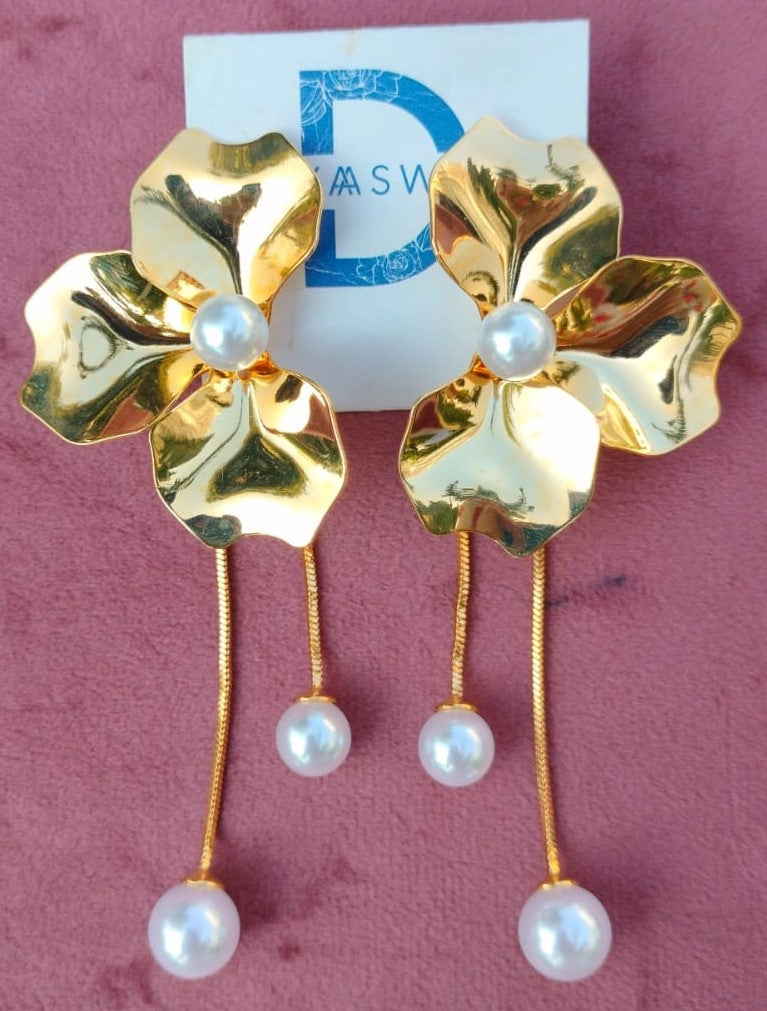 Delicate Golden Floral Earrings