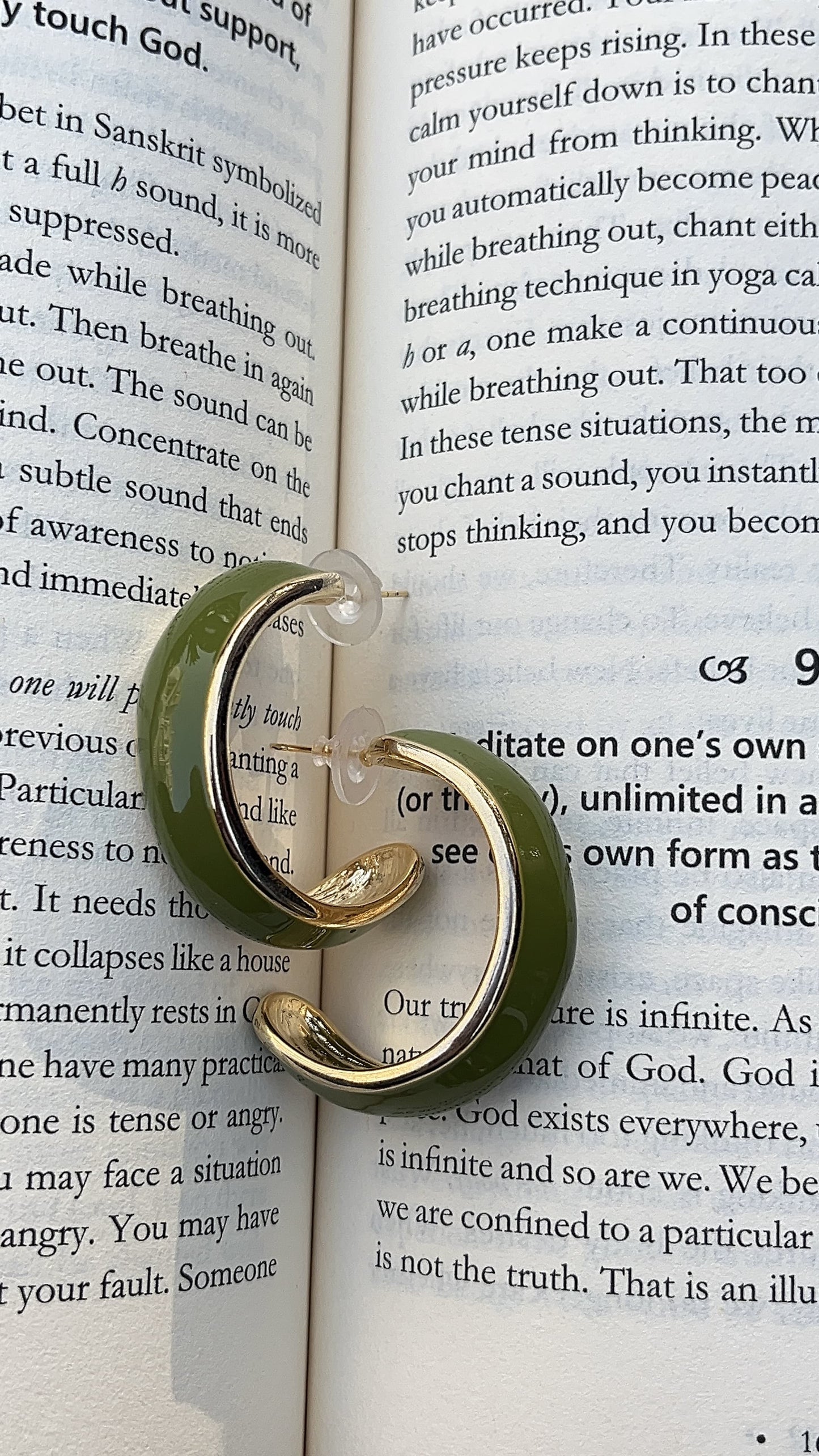 Modern Green Hoop Earrings