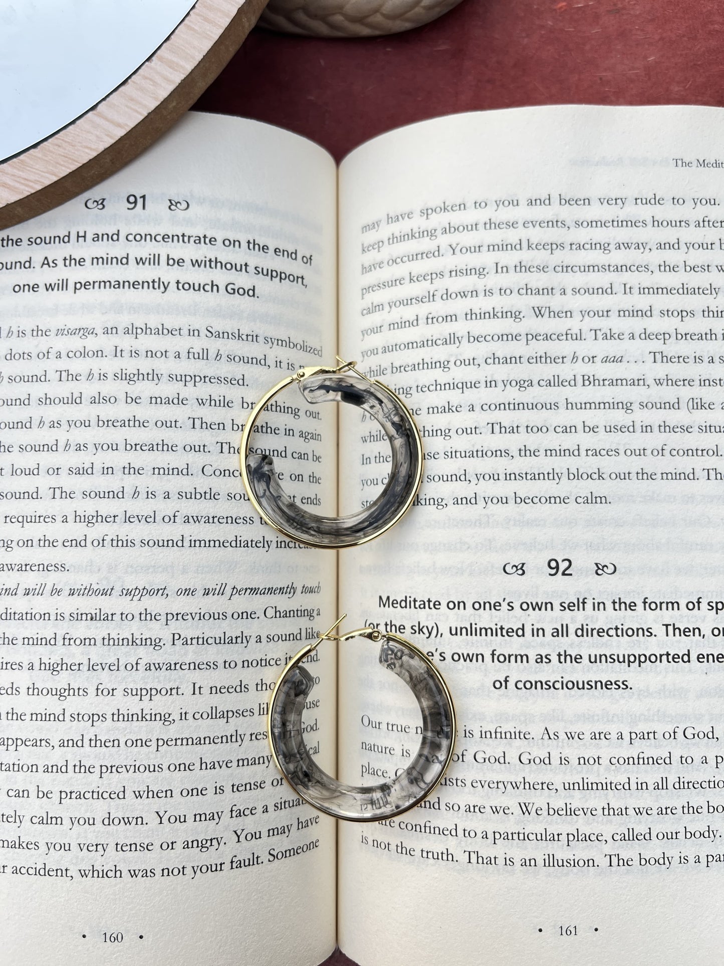 Marble Effect Hoop Earrings