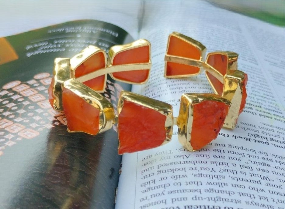 Sculptural Gemstone Cuff