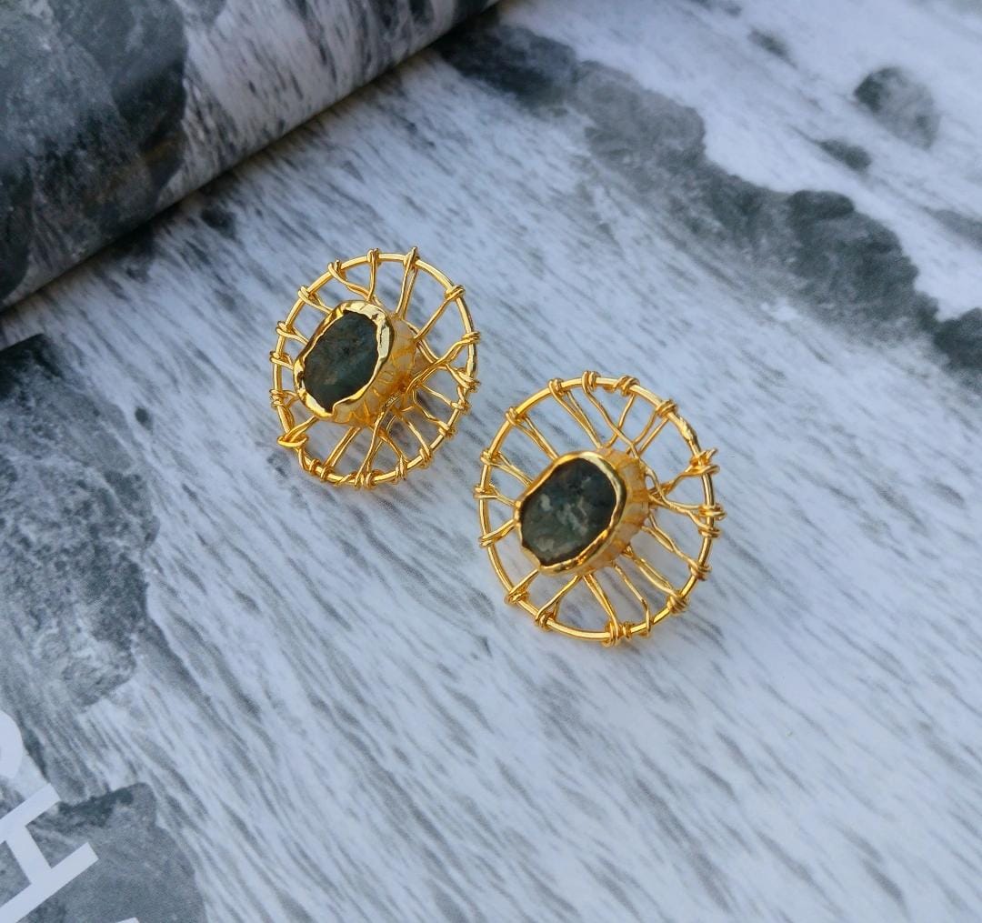 Golden Filigree Stud Earring