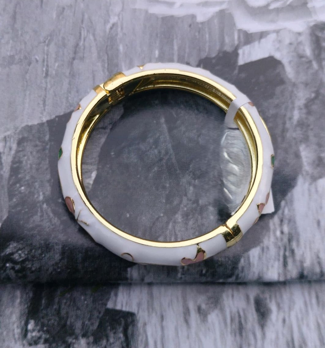 White & Pink Butterfly bangle