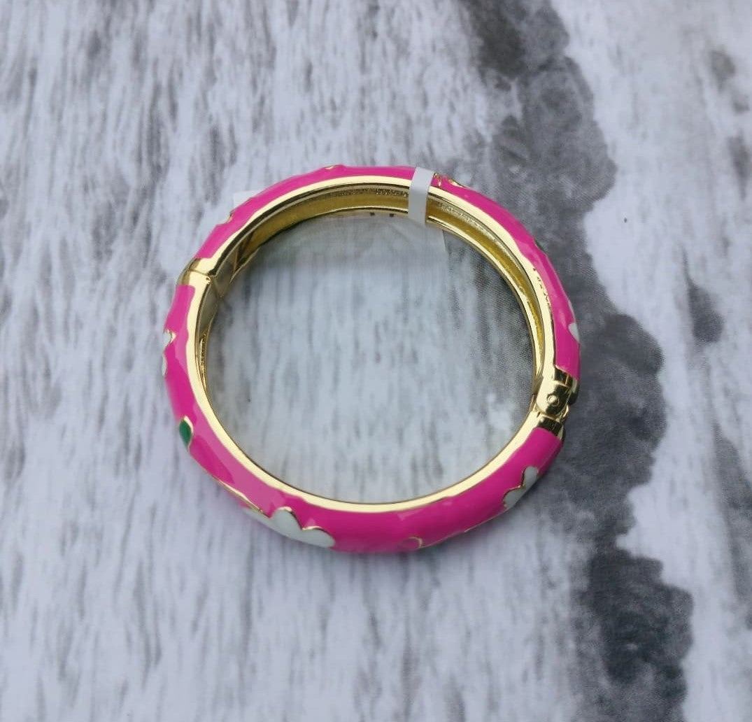 Gold & Pink Blossom bangle