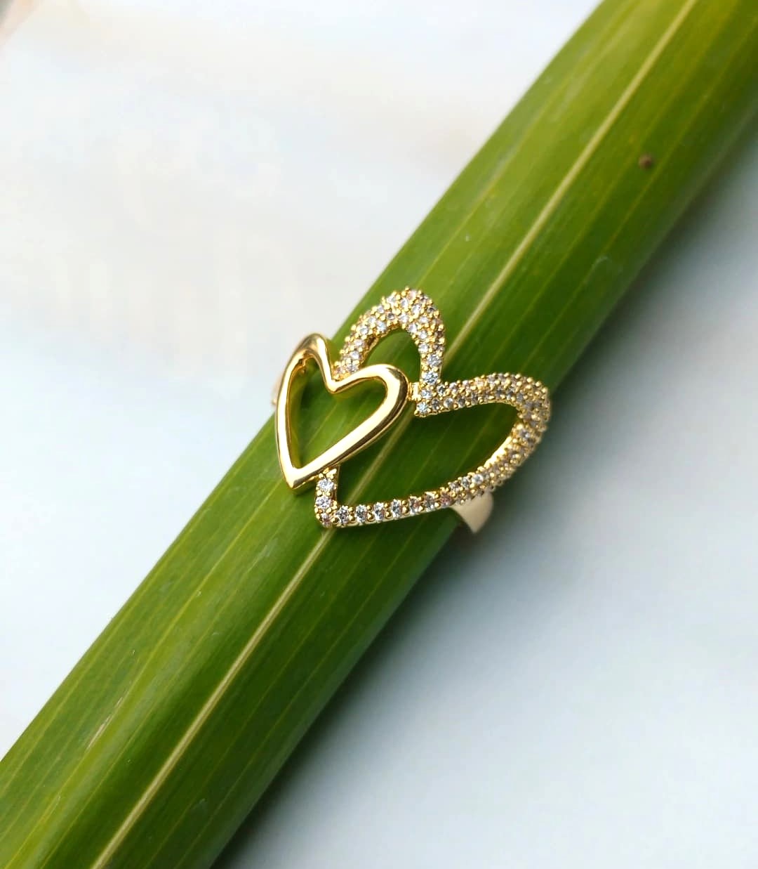 Double Heart Crystal Ring