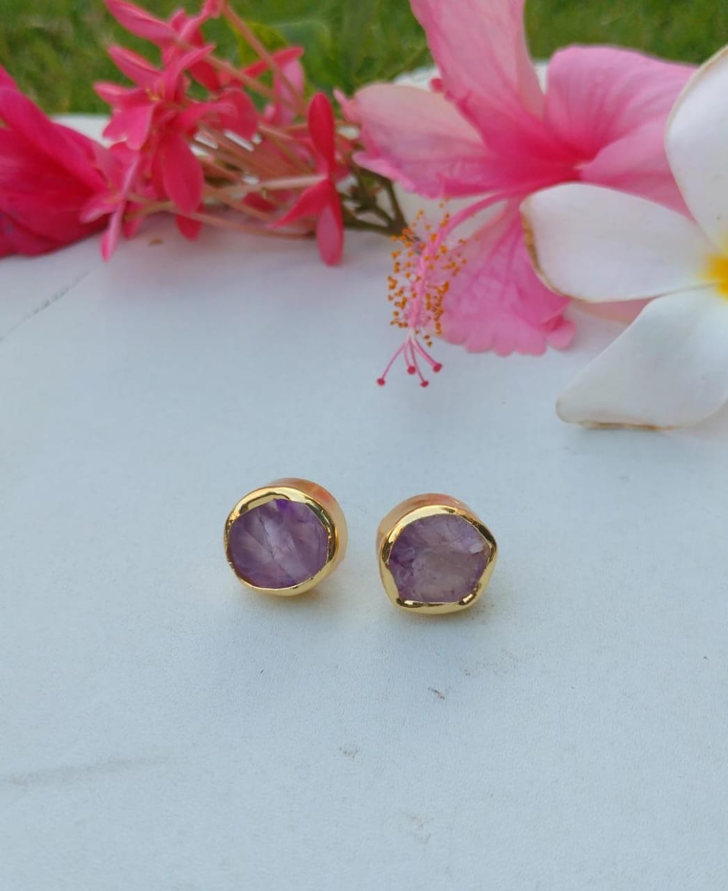 Pale Purple Gemstone Studs