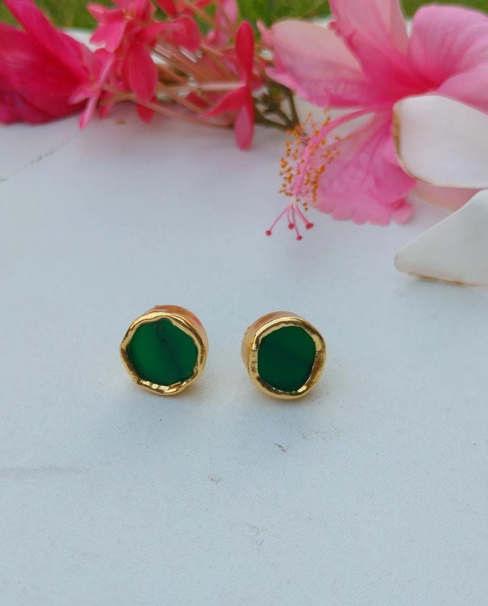 Green Chalcedony Stud