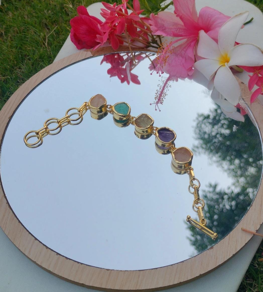 Serene Gemstone Chain Bracelet