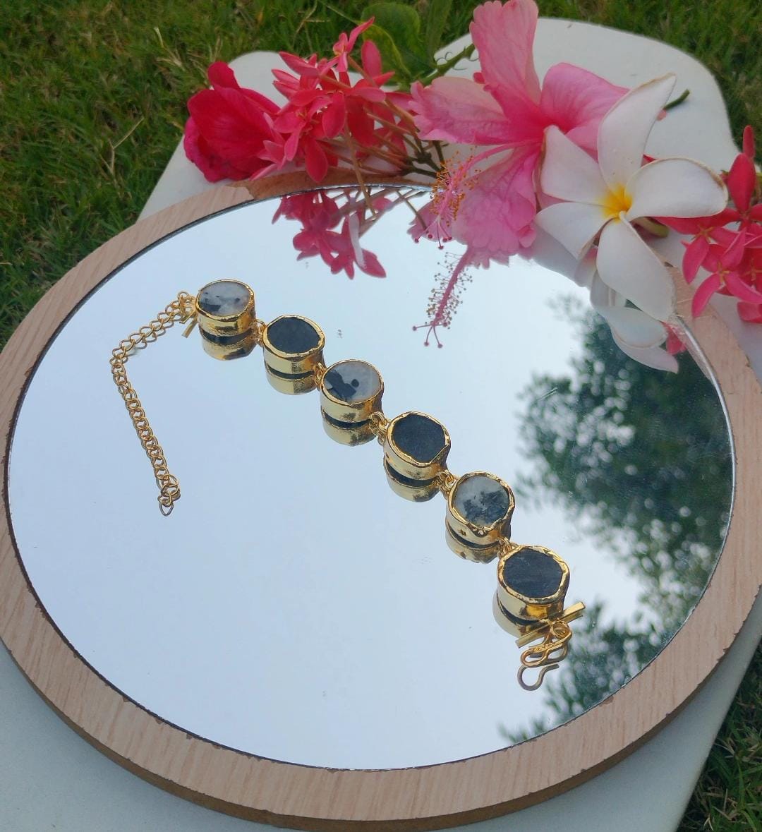 Dark Stone Chain Bracelet