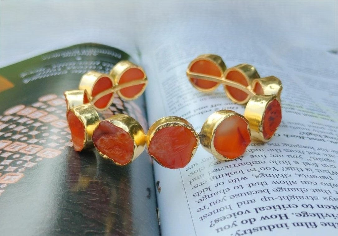 Raw Carnelian Cluster Cuff