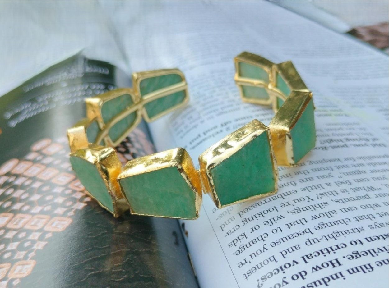 Verdant Gemstone Segment Cuff