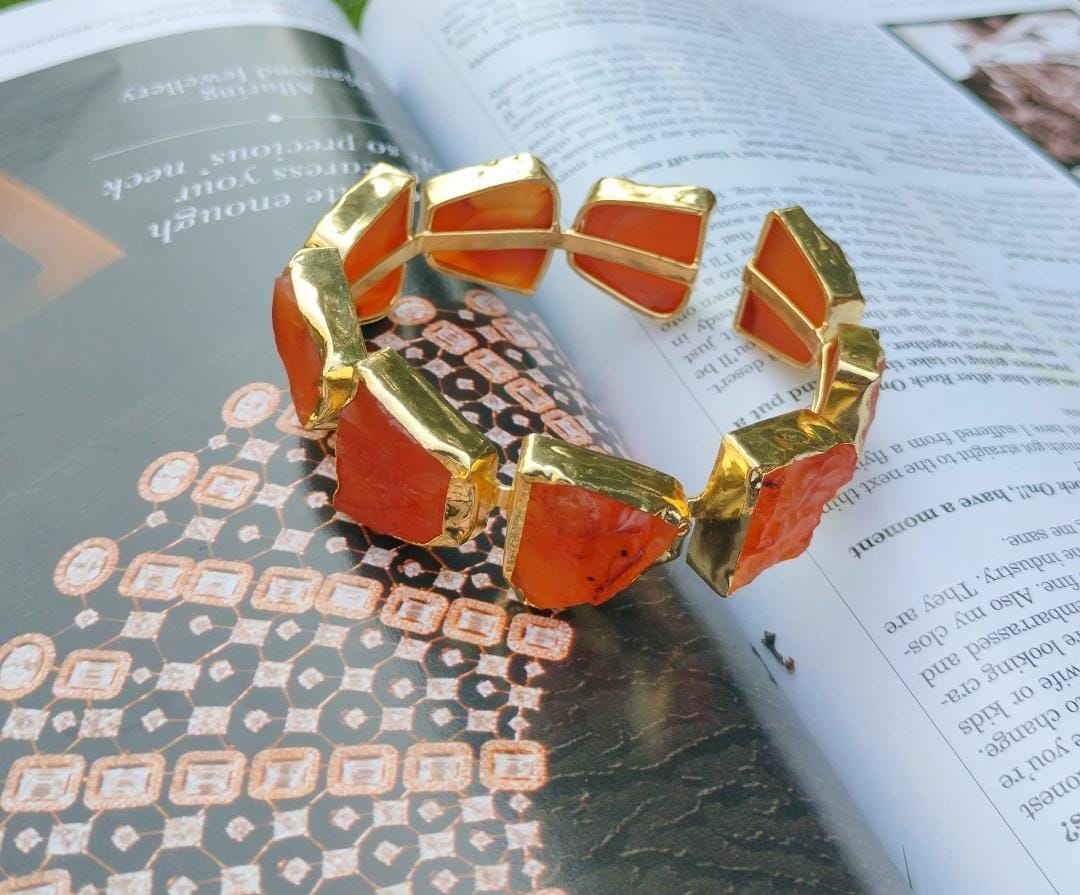 Sculptural Gemstone Cuff
