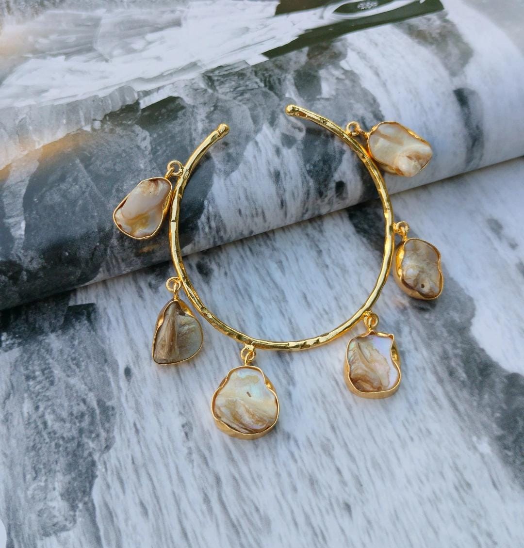 Sea Stone Charm Cuff