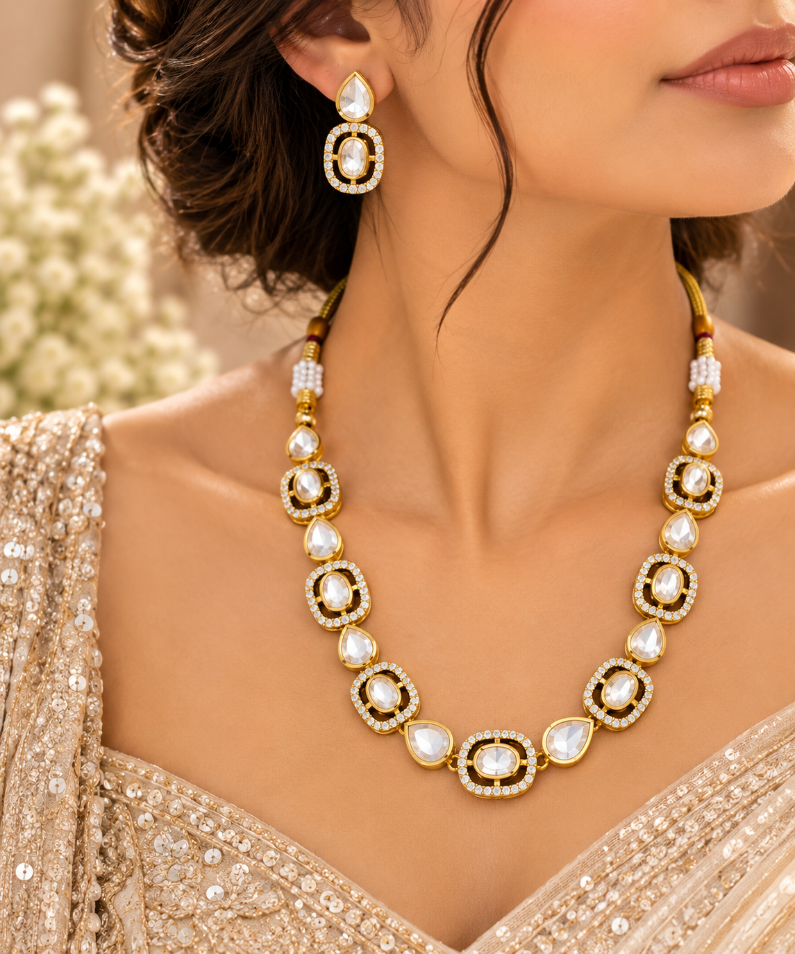 Celeste Kundan Drop Necklace Set