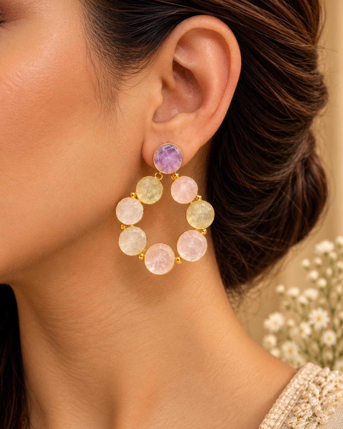 Pastel Aura Gemstone Earrings