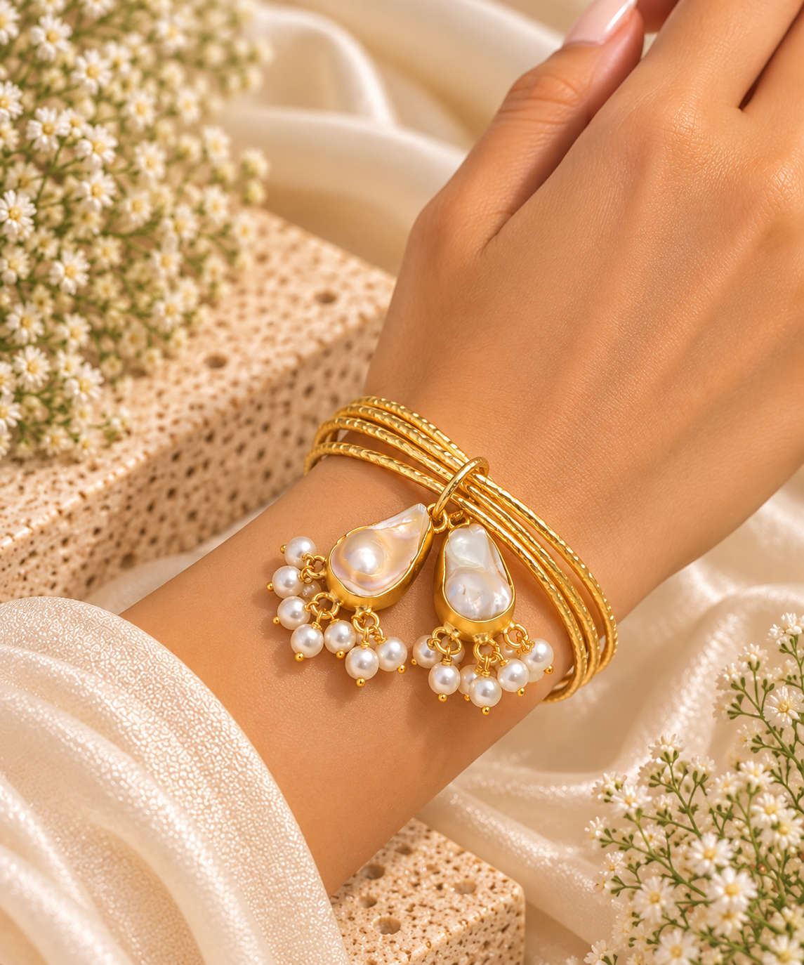 Pearl Charm Bracelet
