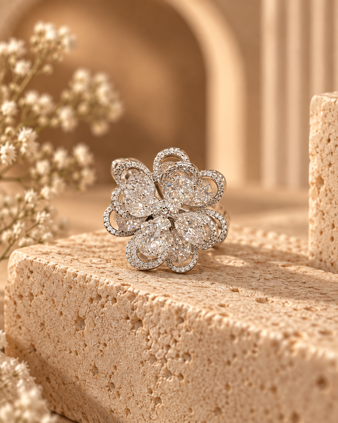 Celestial Bloom Crystal Ring