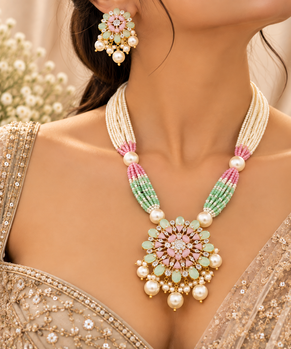 Pastel Garden Pearl Necklace