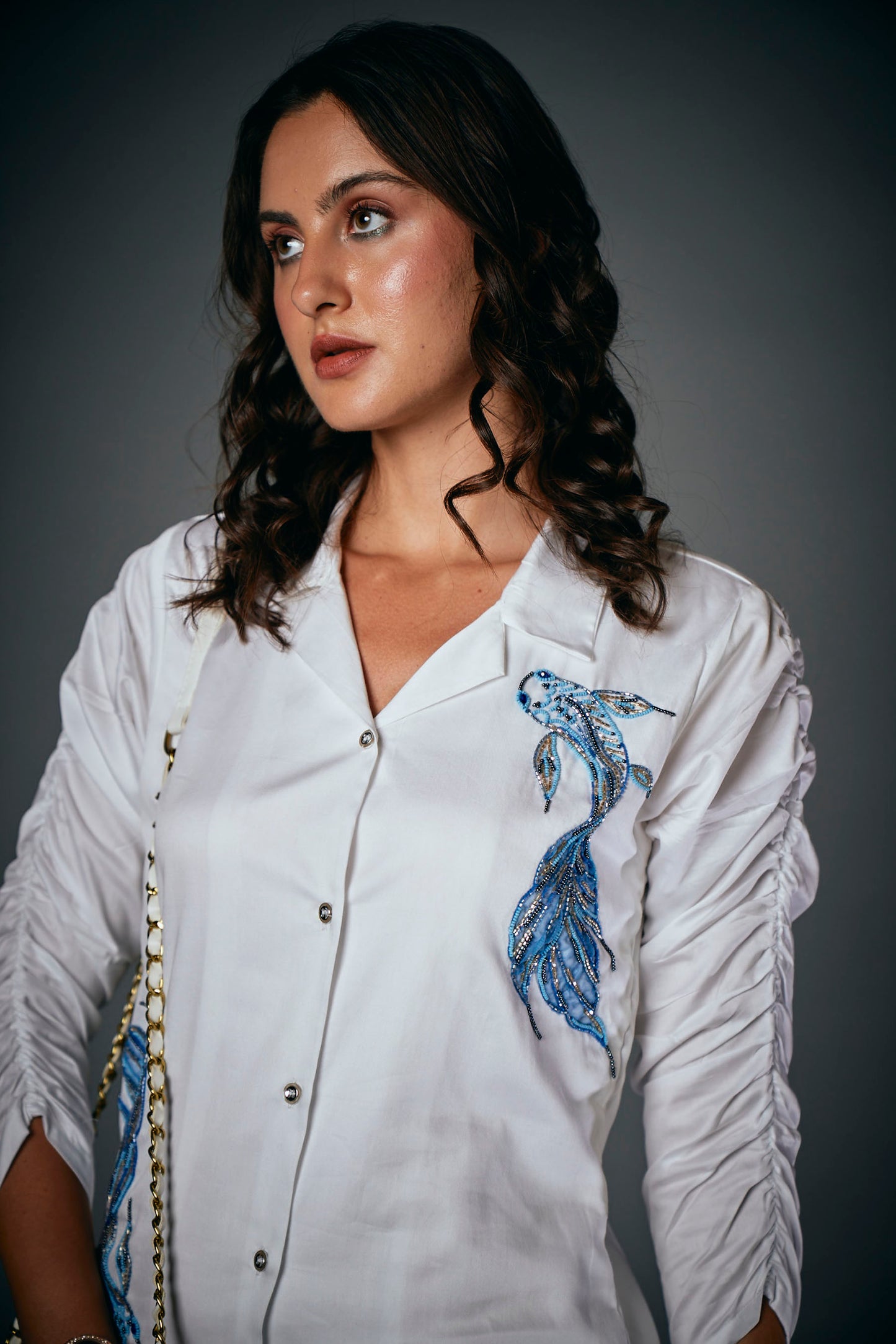 3D FISH SHIRT DRESS