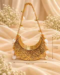 Golden Shell Luxe Clutch [Medium ]