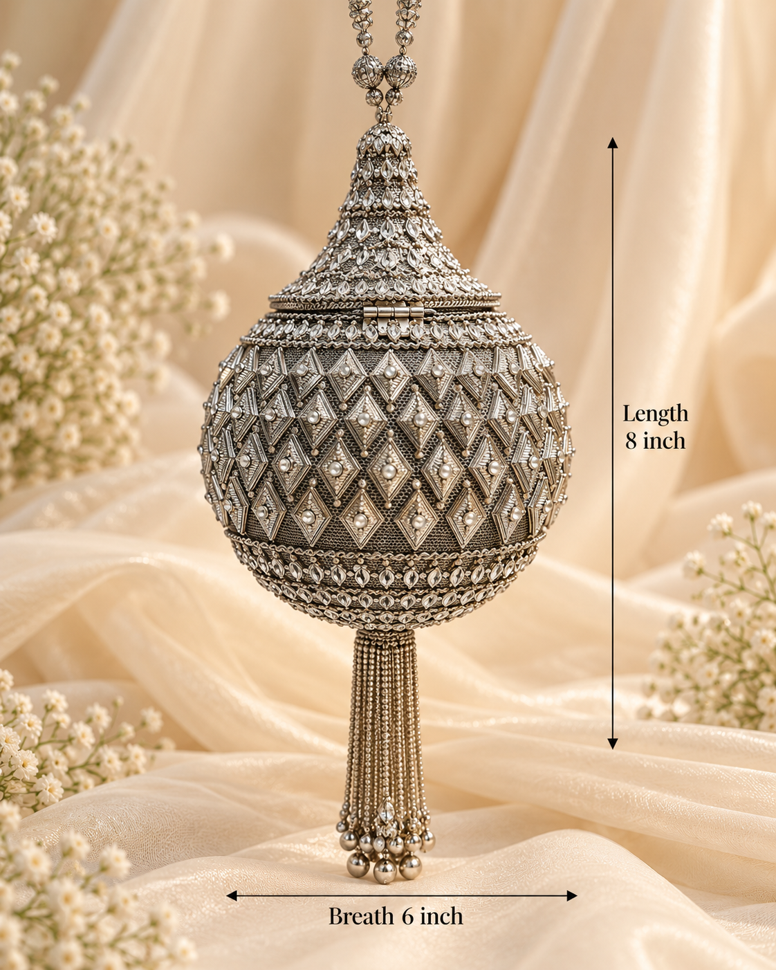 Noor Royale Silver Bridal Potli [big]