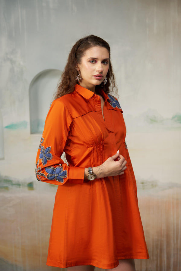 Vibrant Orange Tunic Dress