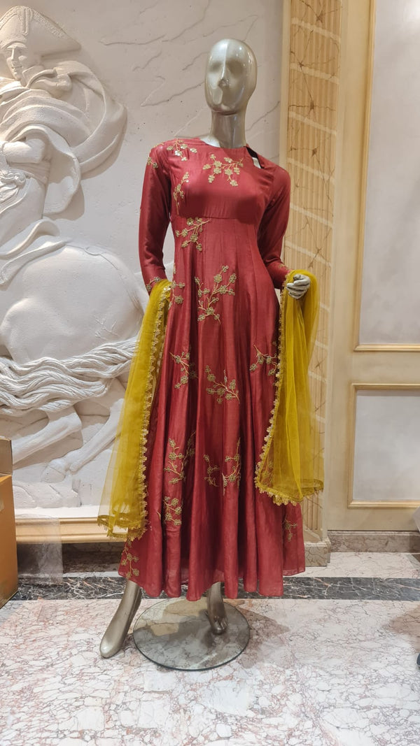 Maroon Anarkali Suit