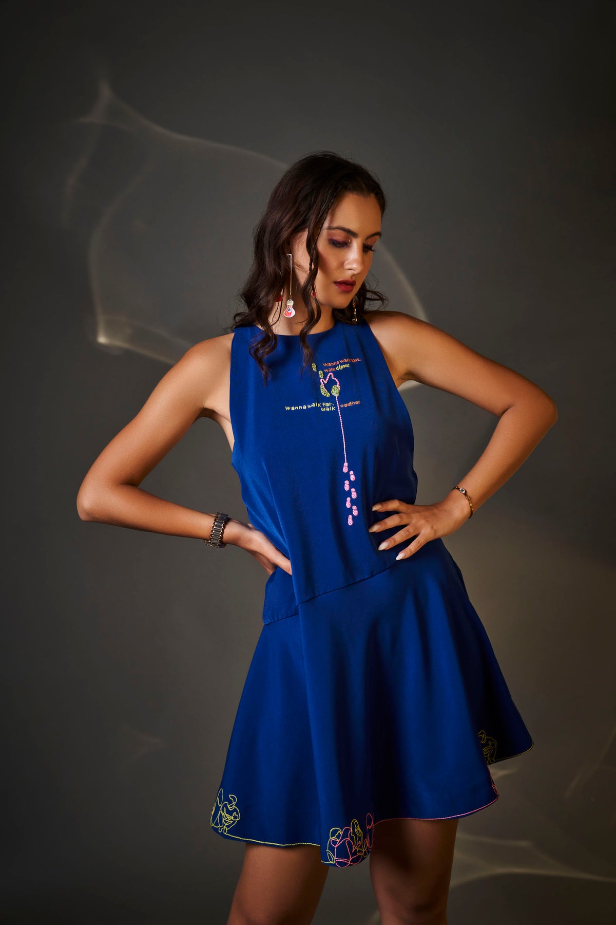 FOOT PRINTS DRESS WITH TUBE