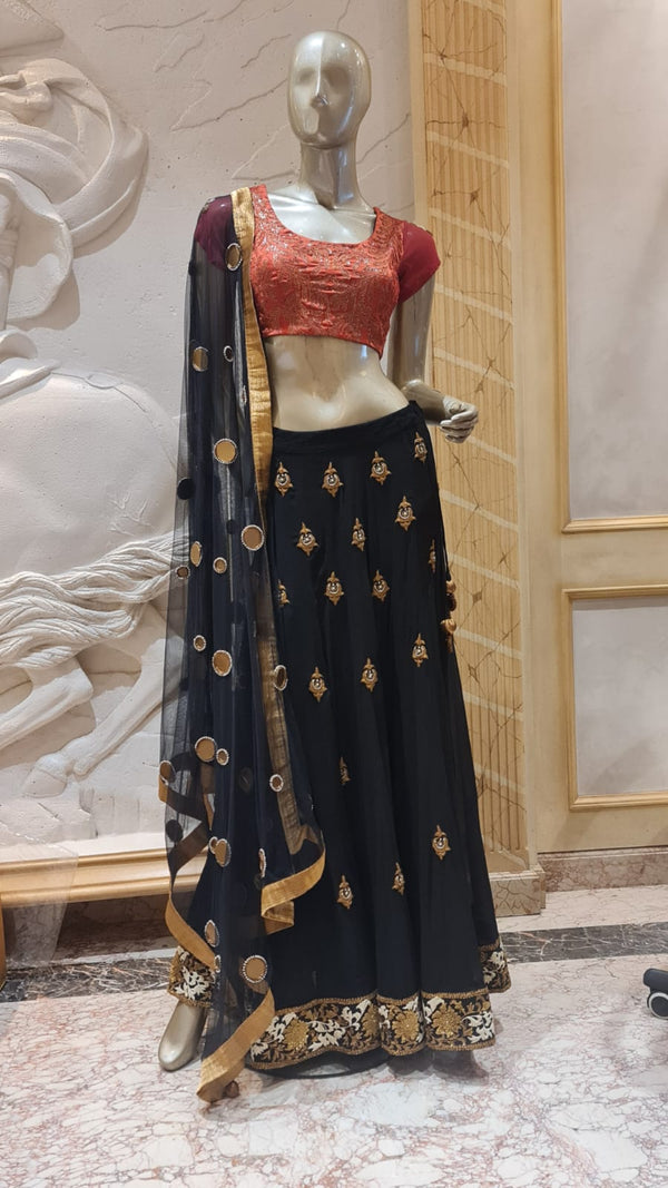 Black Lehenga with Zari Work