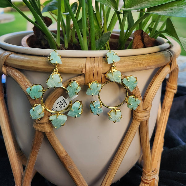 Bohemian Gemstone Hoop Earrings