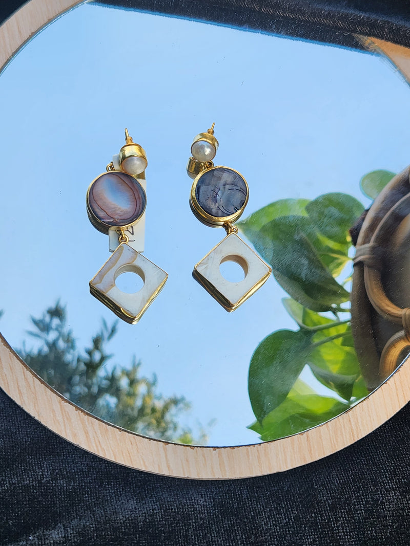 Square Circle Earrings