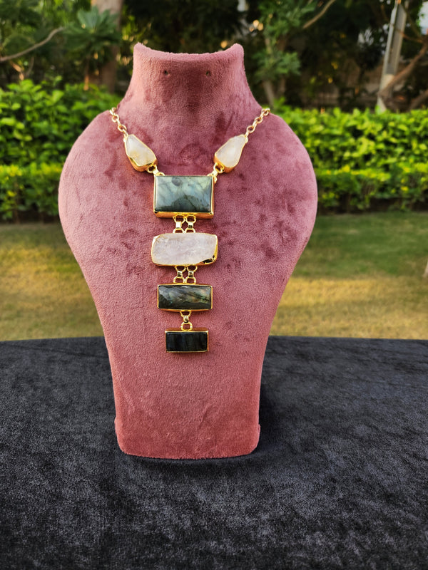 Layered Gemstone Elegance Necklace