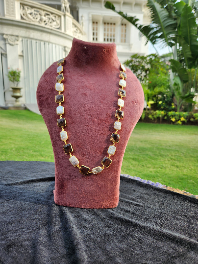 Brown and White Elegance Necklace